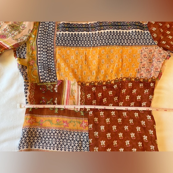 RAGA Anthropologie Maxi Length Duster Button Top Size XS NWT Orange Multi Print - Picture 6 of 7